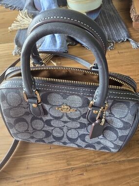 Coach Signature Mini Satchel Bag in DENIM